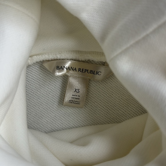 French Terry Face Shield Hoodie From Banana Republic Cream Women’s Size XS - Picture 10 of 13